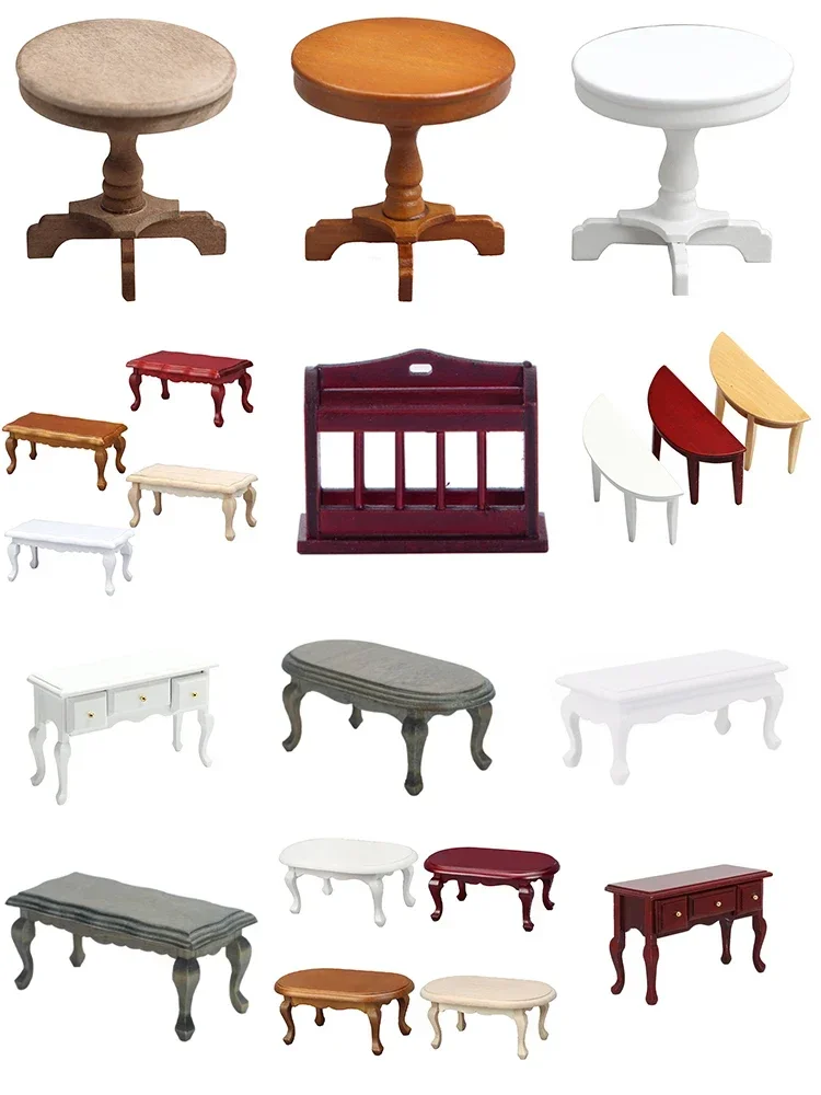 Woodworking Kids Toys - Dollhouse Miniature Furniture Teatable Coffee Table