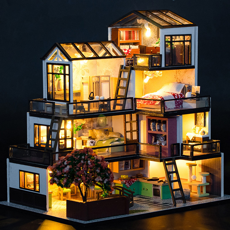 Woodworking Kits For Kids - DIY Wooden Dream Town Cottage Doll