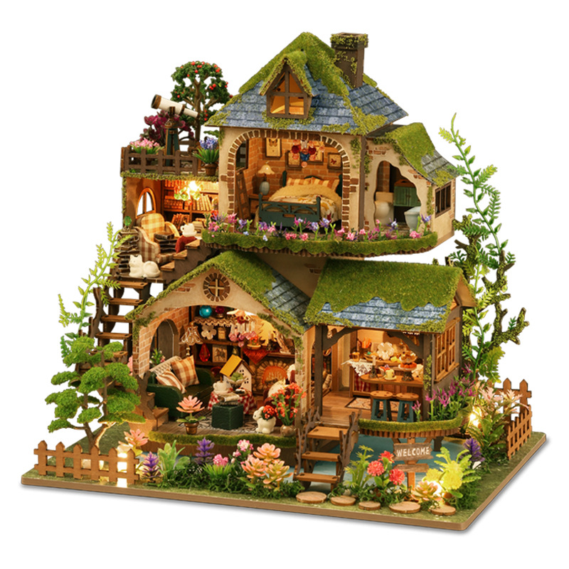 Woodworking Kits For Kids - DIY Forest Castle Wooden Dollhouse Miniature