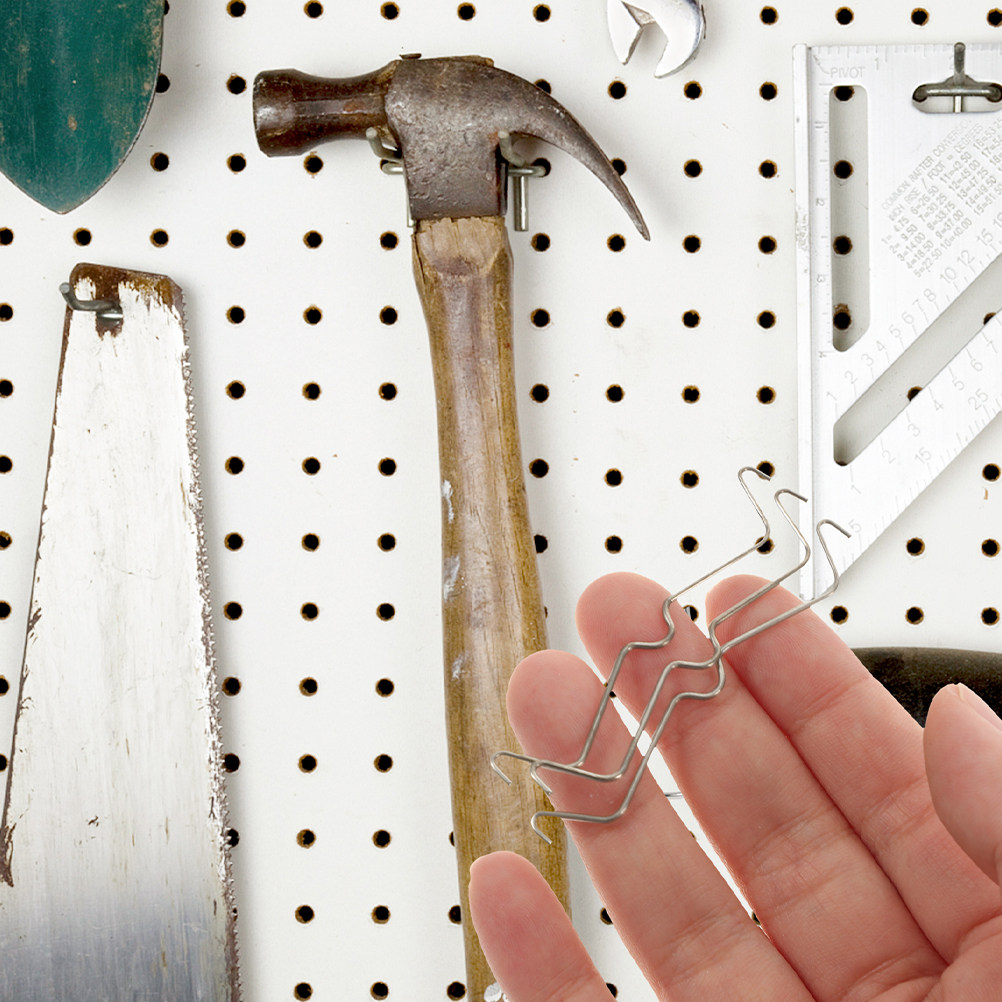 Woodworking Garage - 50Pcs Pegboard Hook Locks Stainless Steel