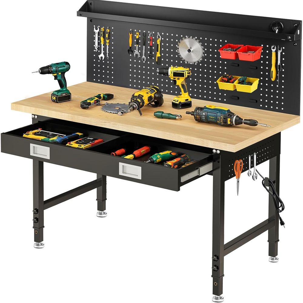 60 Adjustable Workbench with D - Woodworking Garage avaliação e preço