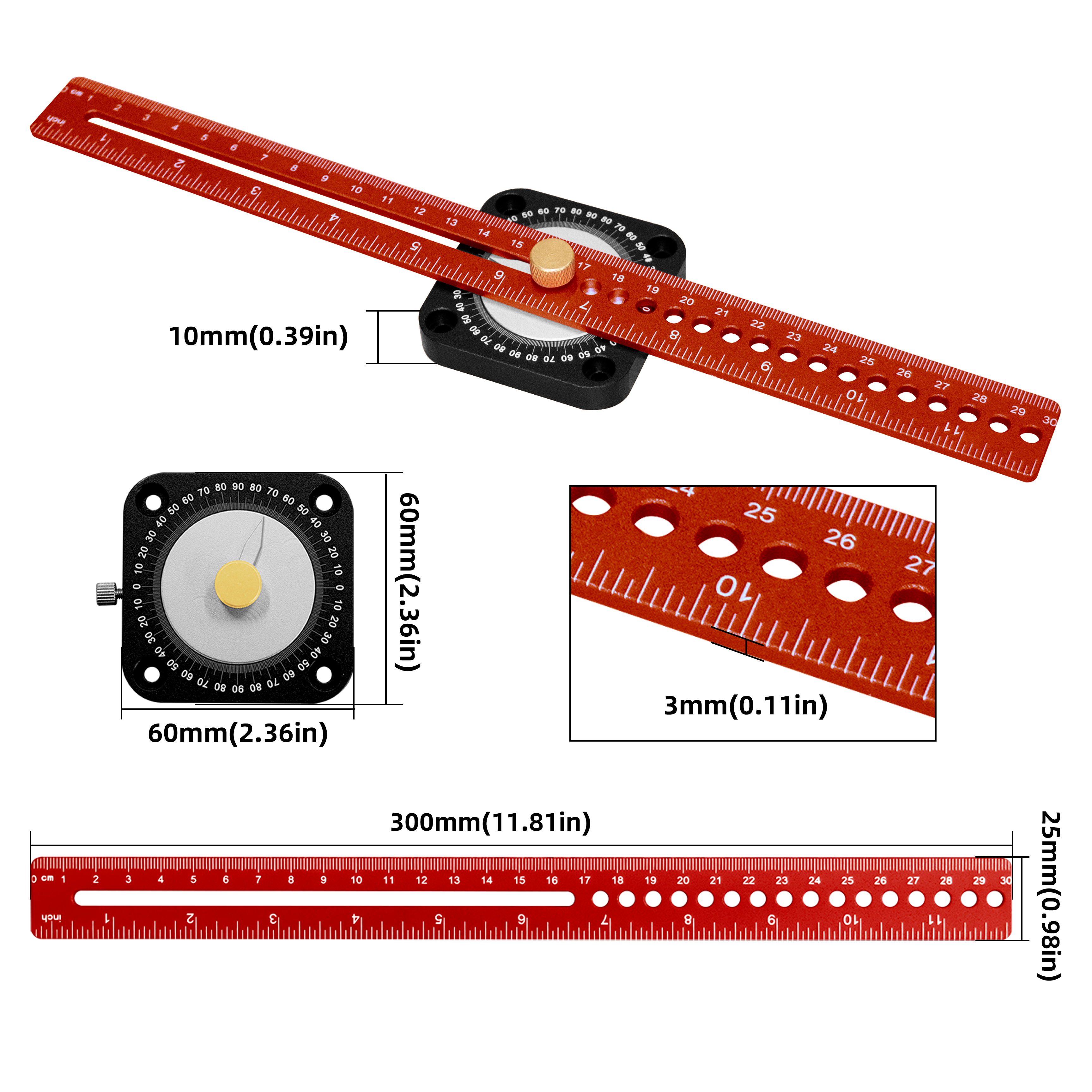 New Woodworking Scriber 360° P - Marking Gauge Tool avaliação e preço