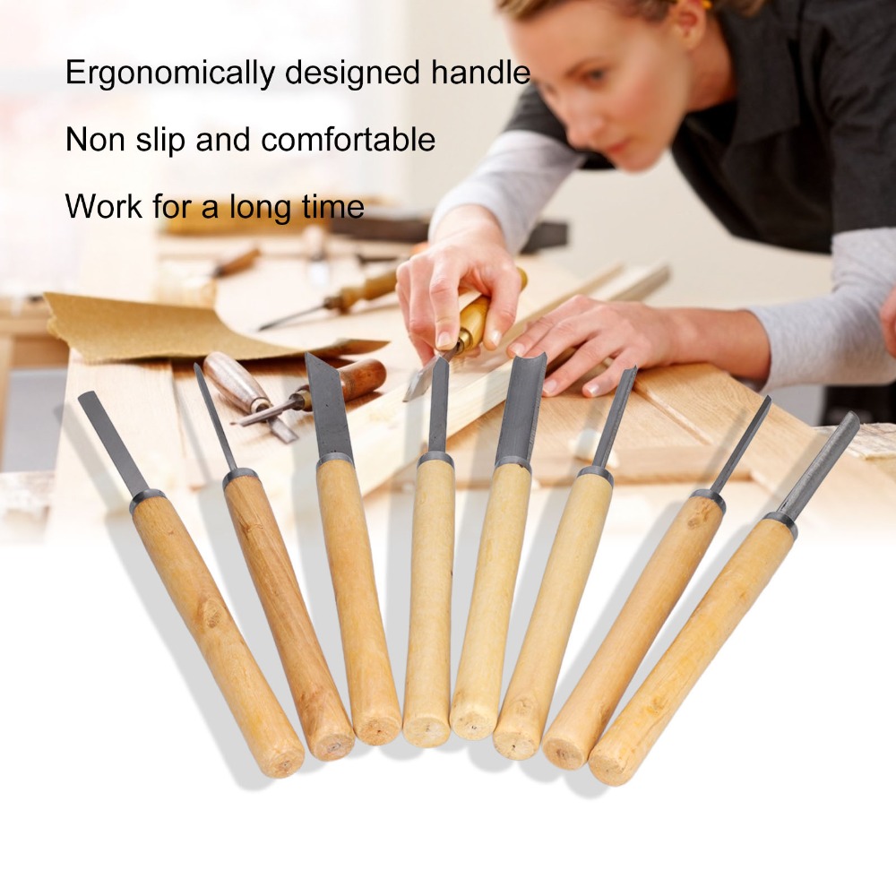 8PCS HSS Steel Wood Turning Ch - Skew Chisel Wood avaliação e preço
