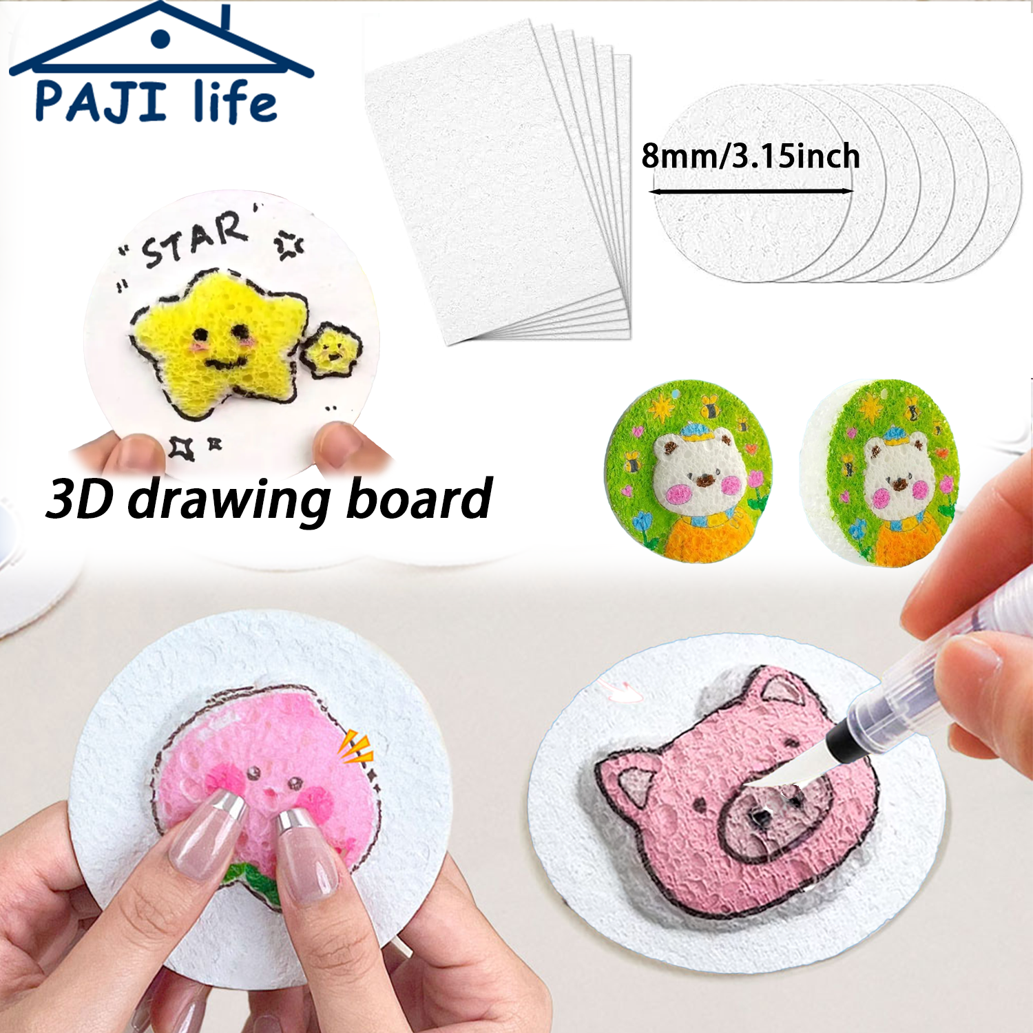 3D Puffy Foam Texture Painting - Woodworking Kids Toys avaliação e preço