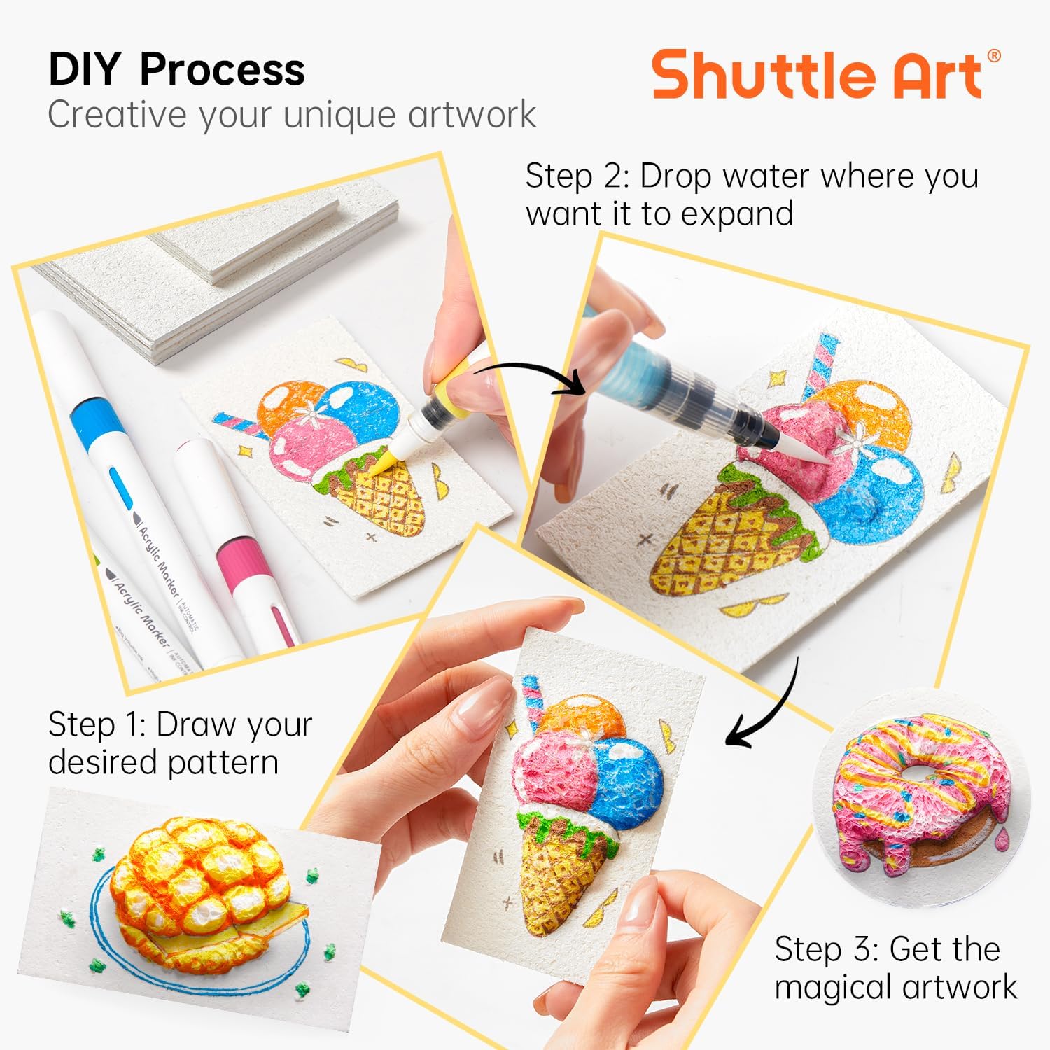 3D Puffy Foam Texture Painting - Woodworking Kids Toys avaliação e preço