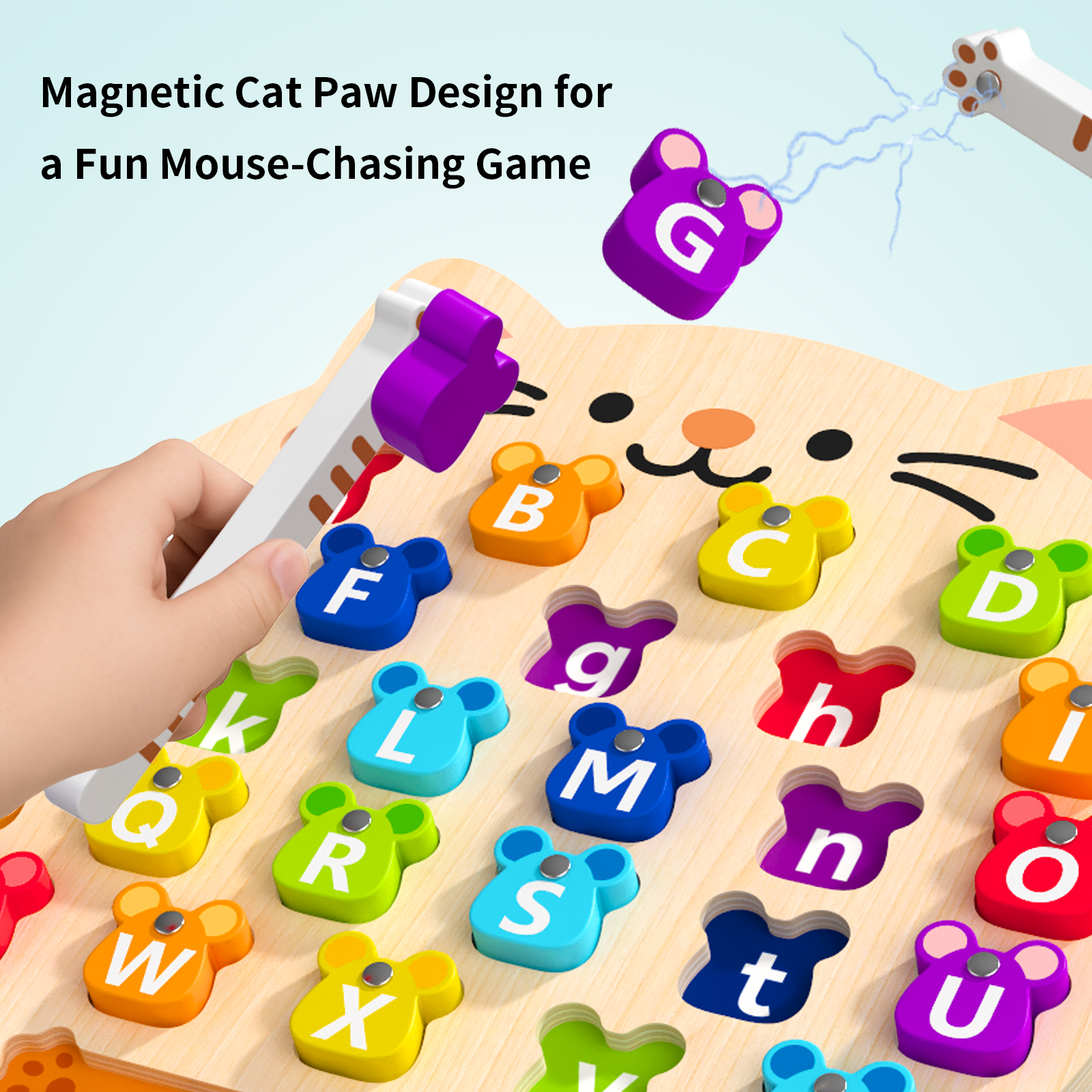 Educational Cat & Mouse Letter - Woodworking Kids Toys avaliação e preço