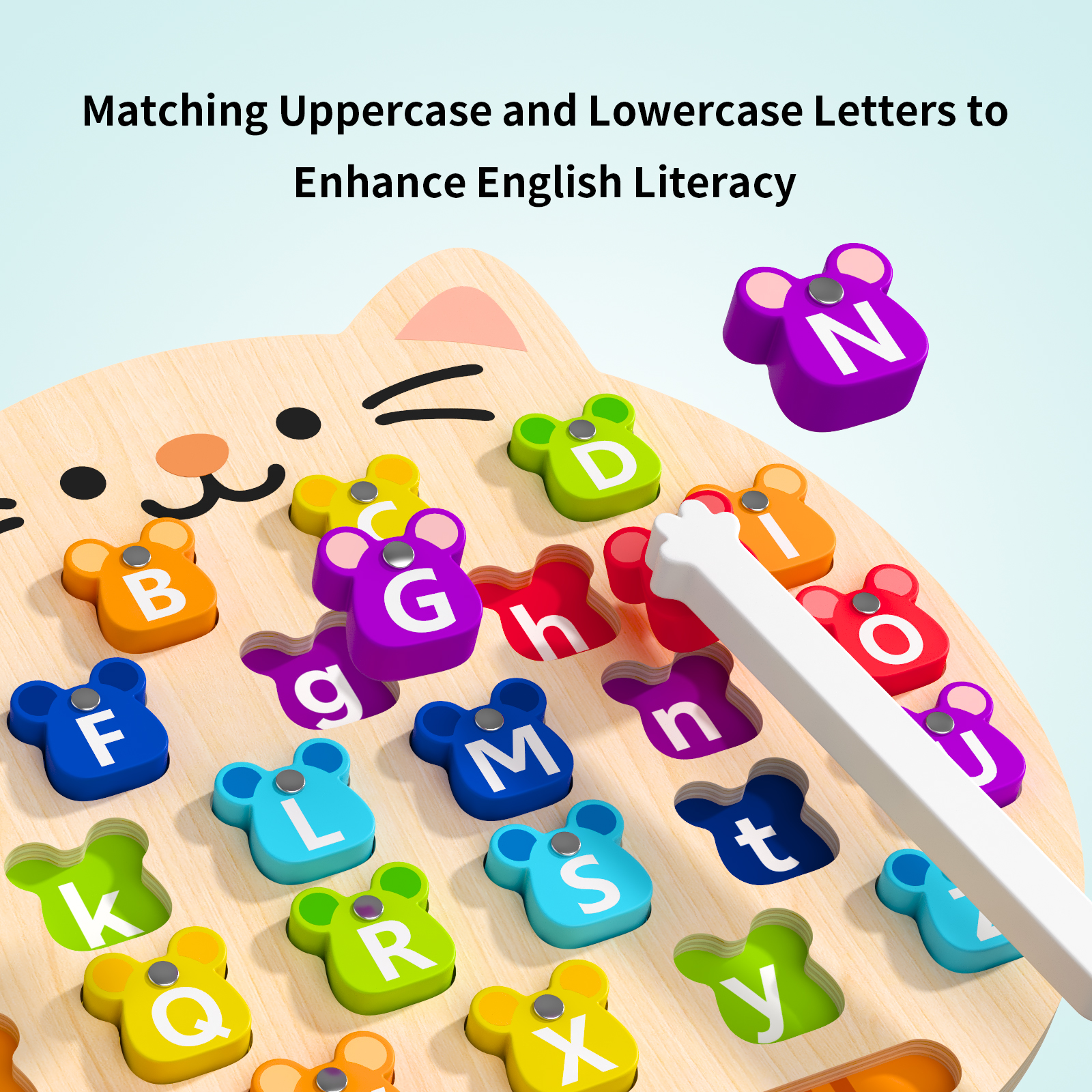 Educational Cat & Mouse Letter - Woodworking Kids Toys avaliação e preço