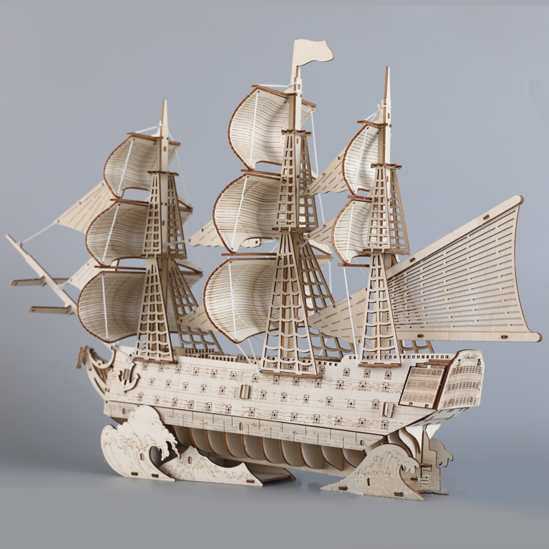 DIY 3D Wooden Puzzles HMS Vict - Woodworking Kits For Kids avaliação e preço