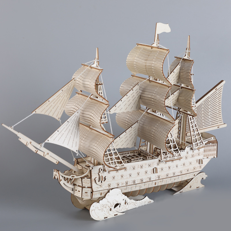 DIY 3D Wooden Puzzles HMS Vict - Woodworking Kits For Kids avaliação e preço
