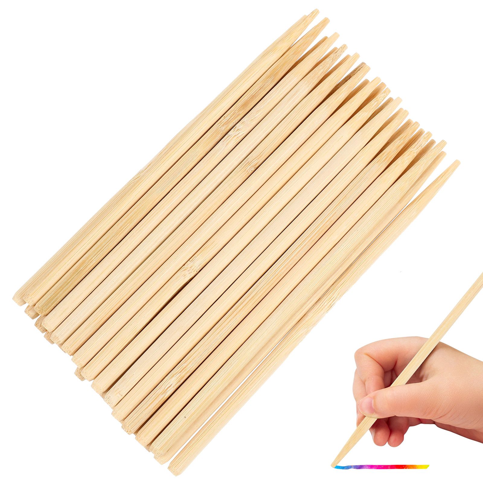 30pcs Scratch Bamboo Pens Wax  - Woodworking Kids Toys avaliação e preço