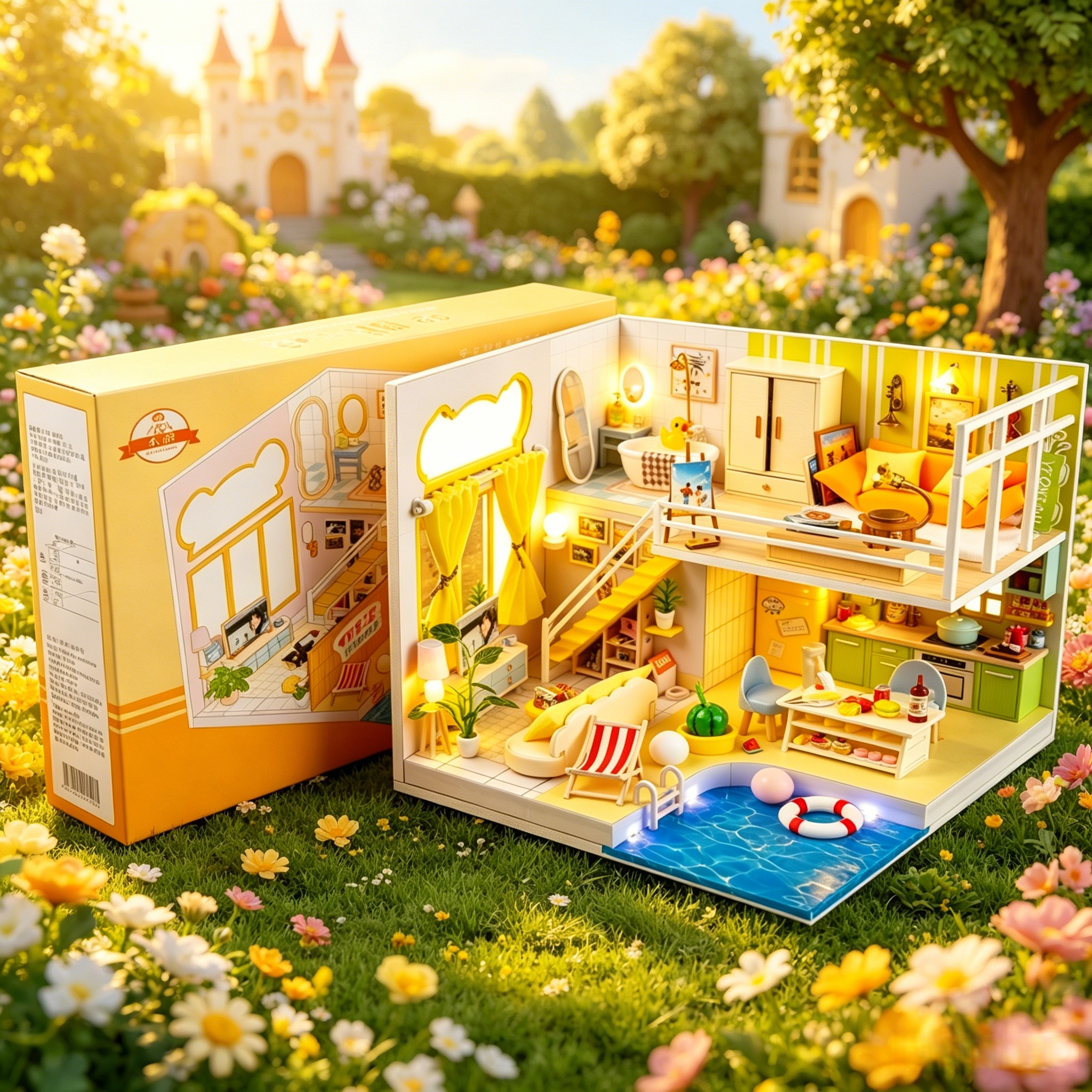 DIY Miniature Romantic Modern  - Woodworking Kits For Kids avaliação e preço