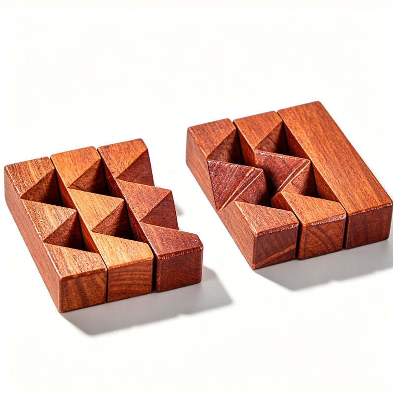 Wooden Knot Puzzle IQ Logic Tr - Woodworking Kids Toys avaliação e preço