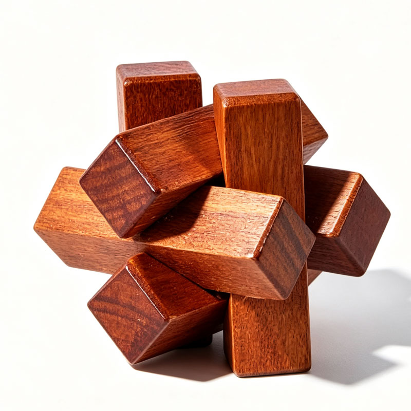 Wooden Knot Puzzle IQ Logic Tr - Woodworking Kids Toys avaliação e preço