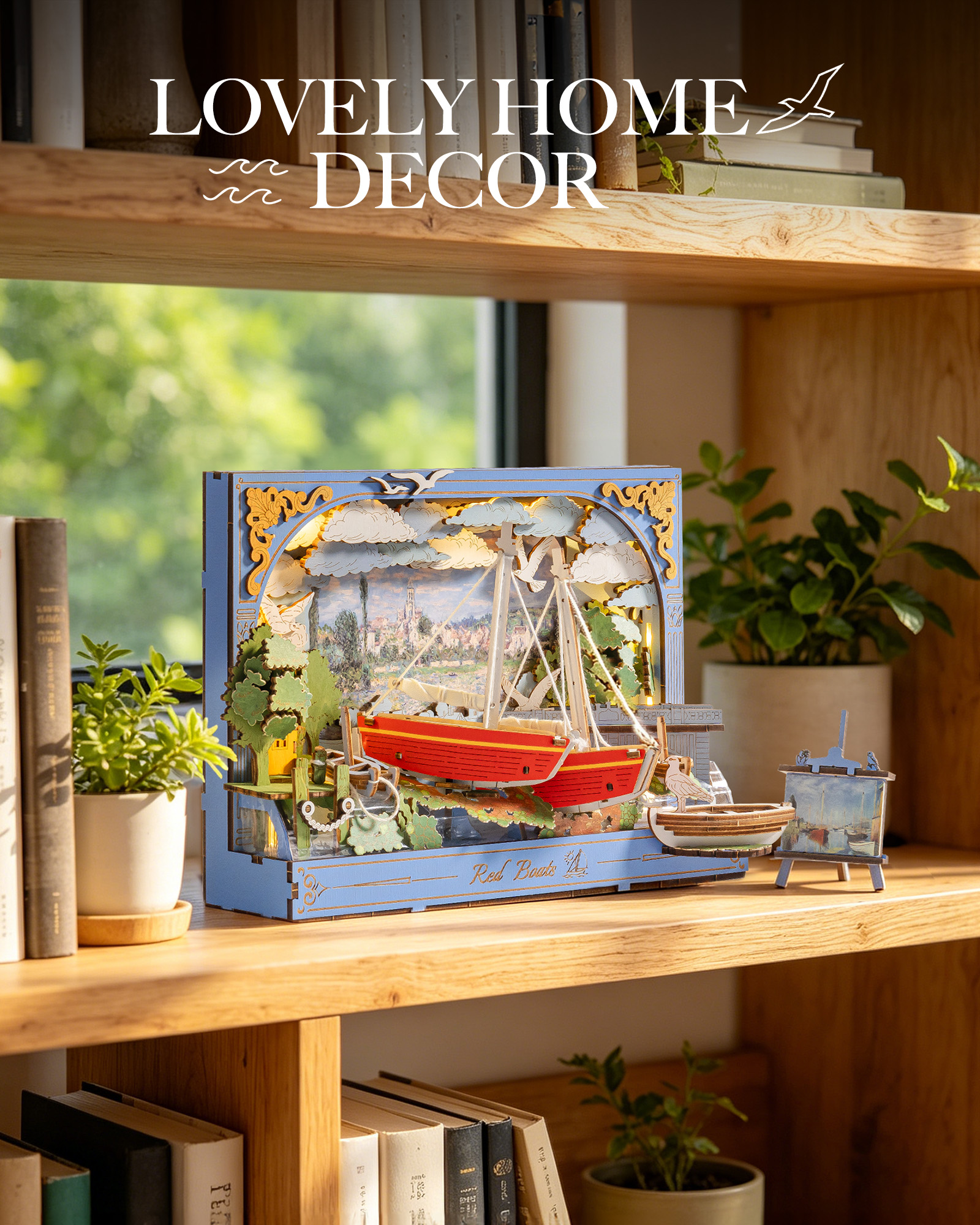 Rolife Red Boats Wooden 3D Puz - Woodworking Kits For Kids avaliação e preço