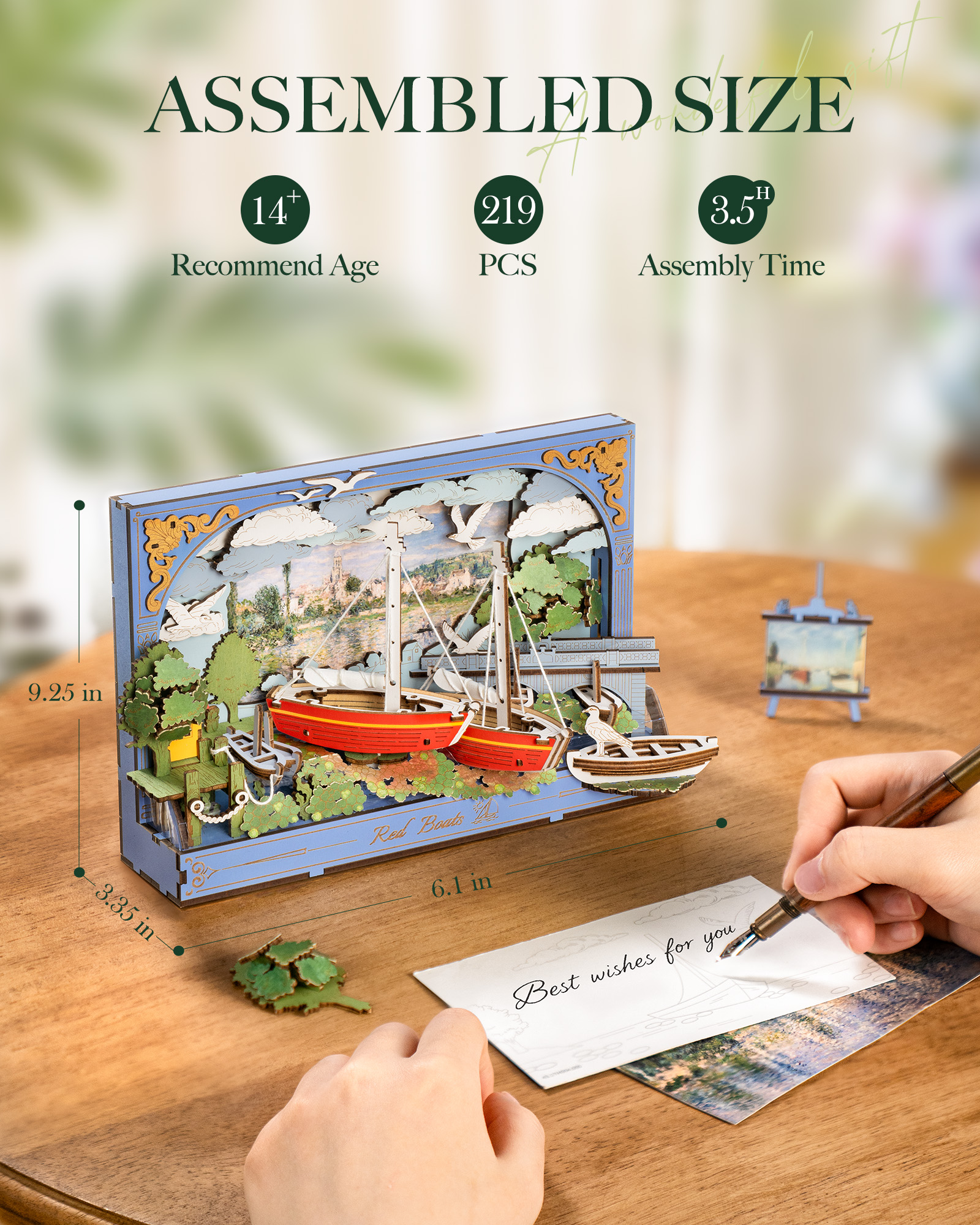 Rolife Red Boats Wooden 3D Puz - Woodworking Kits For Kids avaliação e preço