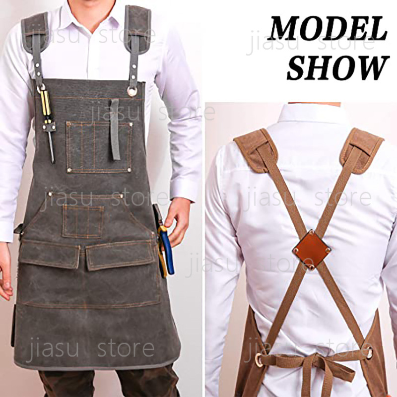 Thick Canvas Tool Apron Custom - Woodworking Logo Design avaliação e preço
