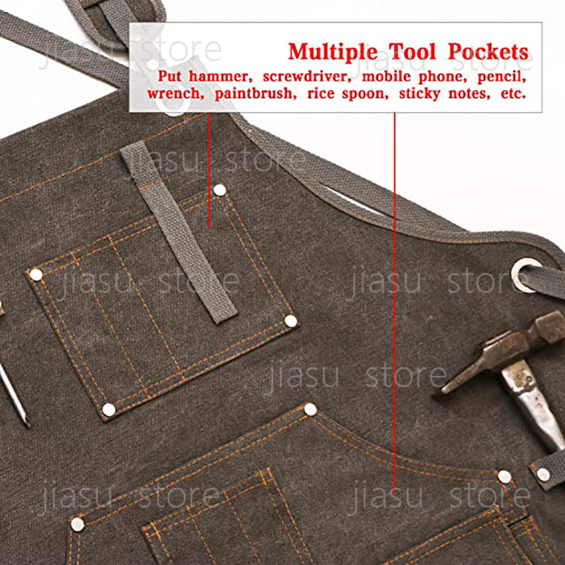 Thick Canvas Tool Apron Custom - Woodworking Logo Design avaliação e preço