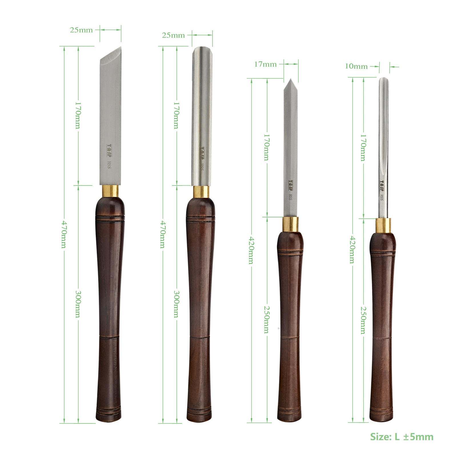 TASP 4pcs HSS Wood Turning Chi - Skew Chisel Wood avaliação e preço