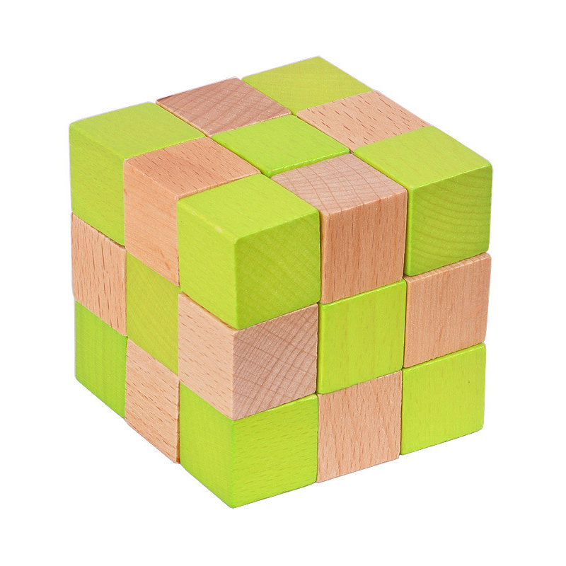 Wooden Snake Cube Puzzle IQ Lo - Woodworking Kids Toys avaliação e preço