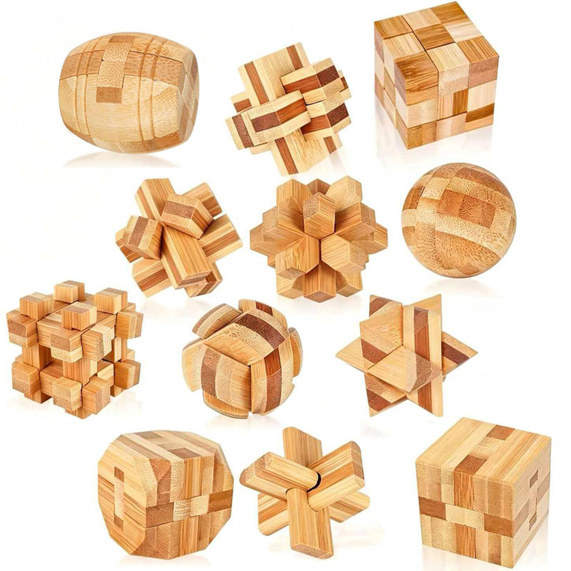 NEW 4.5CM Lu Ban Lock Puzzle B - Woodworking Kids Toys avaliação e preço