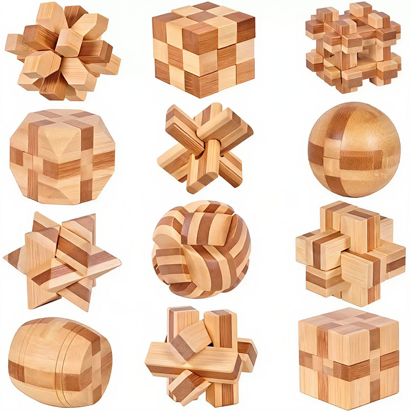 NEW 4.5CM Lu Ban Lock Puzzle B - Woodworking Kids Toys avaliação e preço