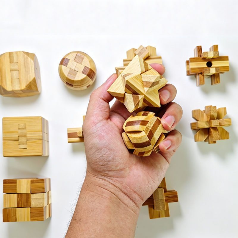 NEW 4.5CM Lu Ban Lock Puzzle B - Woodworking Kids Toys avaliação e preço