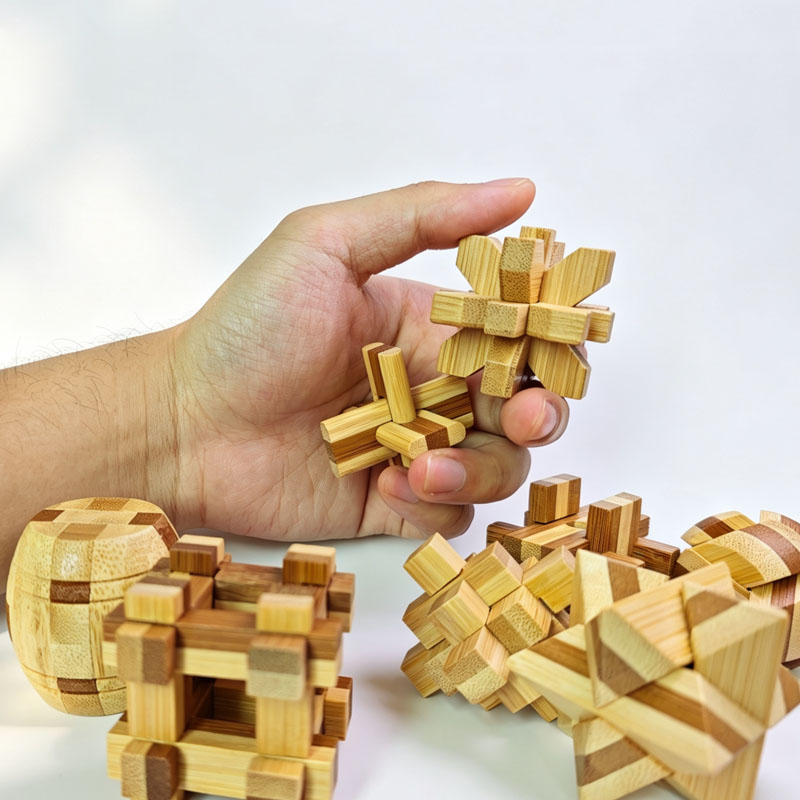 NEW 4.5CM Lu Ban Lock Puzzle B - Woodworking Kids Toys avaliação e preço