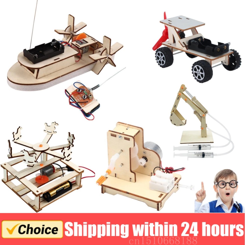 DIY Boat Model Science Toys Ki - Woodworking Kits For Kids avaliação e preço