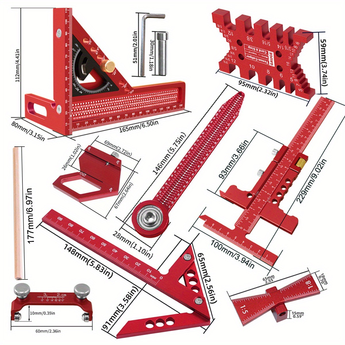 10-Piece Carpentry Measuring T - Woodworking Plans Free avaliação e preço