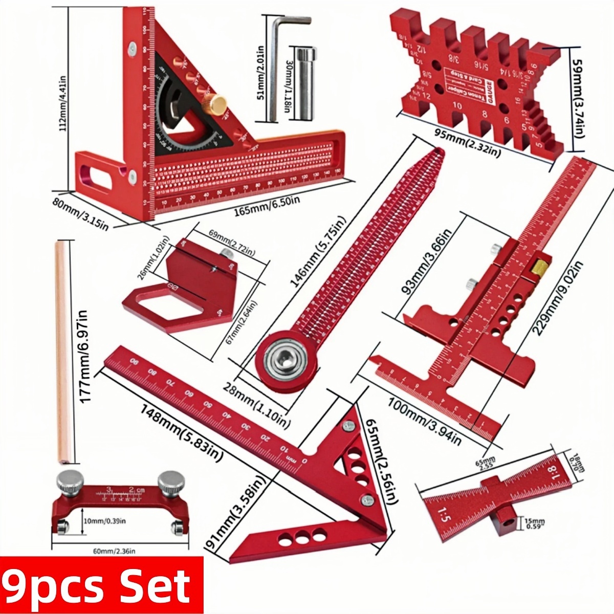 9pcs/10pcs Woodworking Measuri - Woodworking Plans Free avaliação e preço