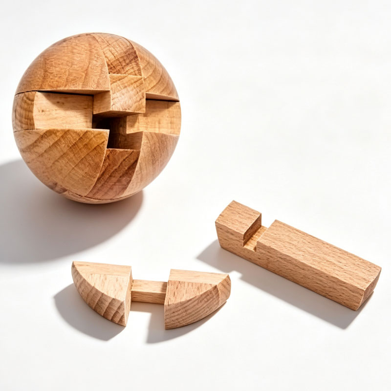 Classic Wooden Puzzle Ball Mag - Woodworking Kids Toys avaliação e preço