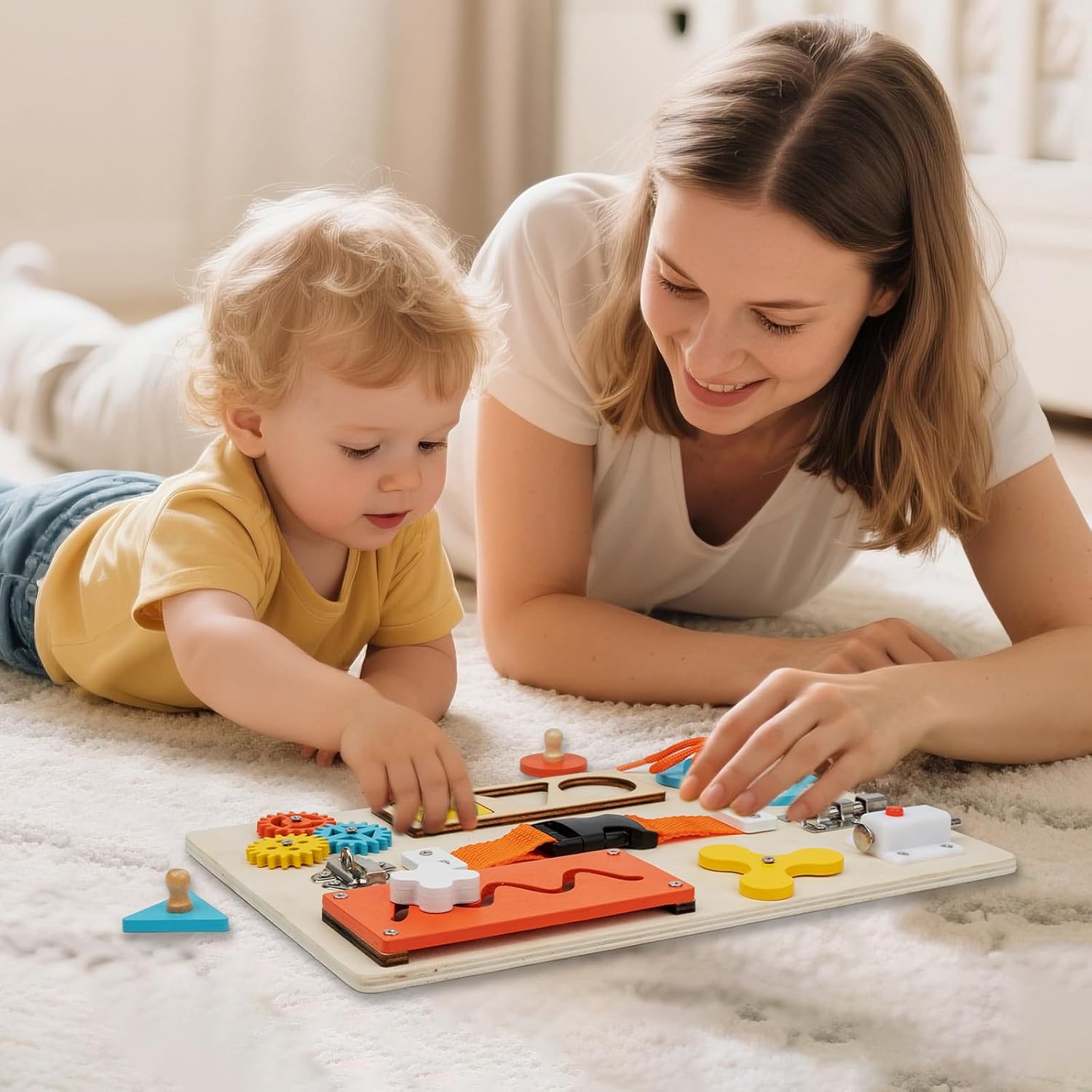 Montessori Busy Board for Todd - Woodworking Kids Toys avaliação e preço