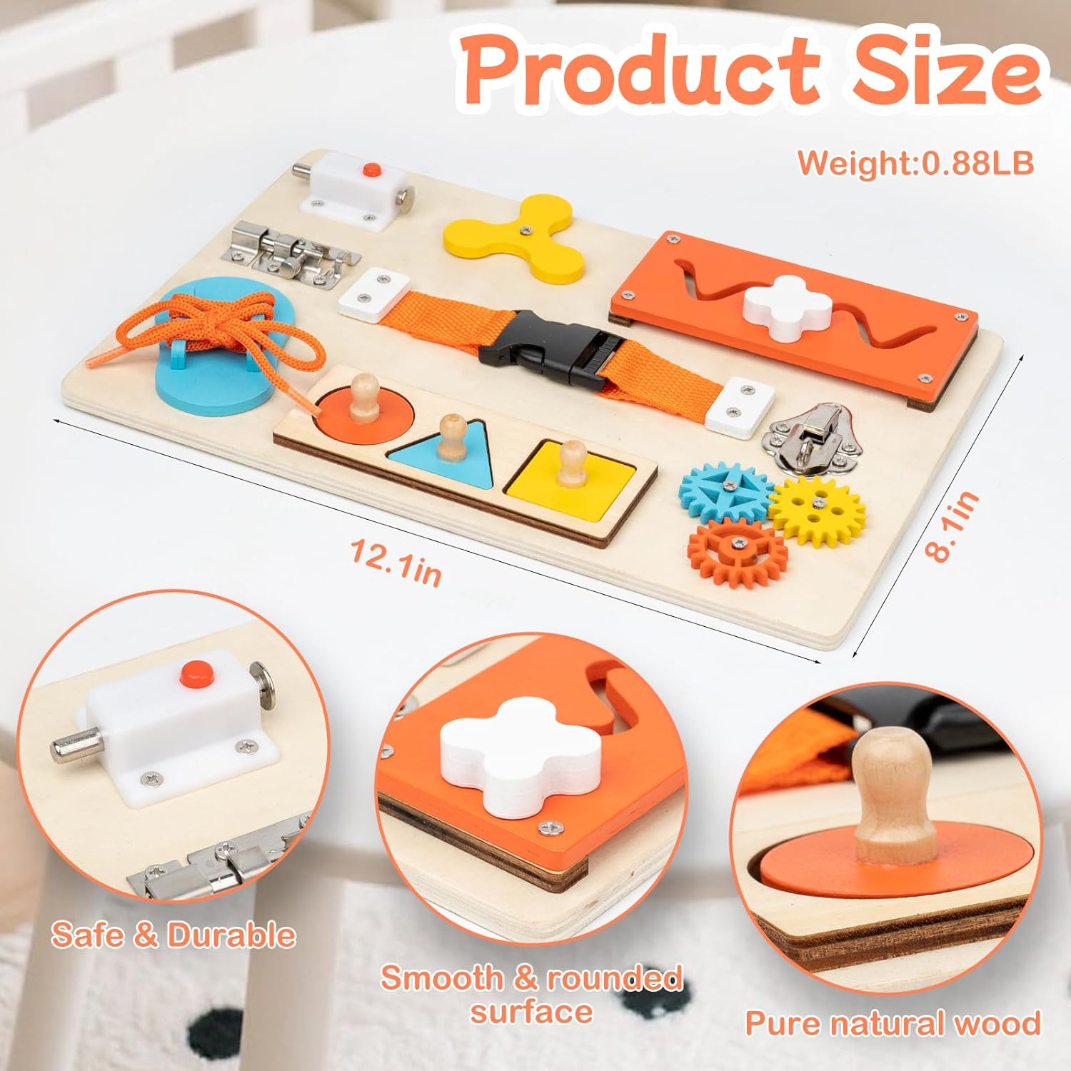 Montessori Busy Board for Todd - Woodworking Kids Toys avaliação e preço