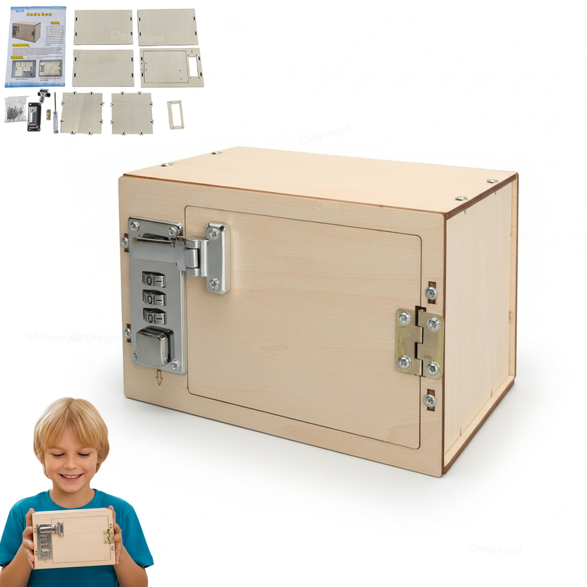 DIY Wooden Mechanical Password - Woodworking Kits For Kids avaliação e preço