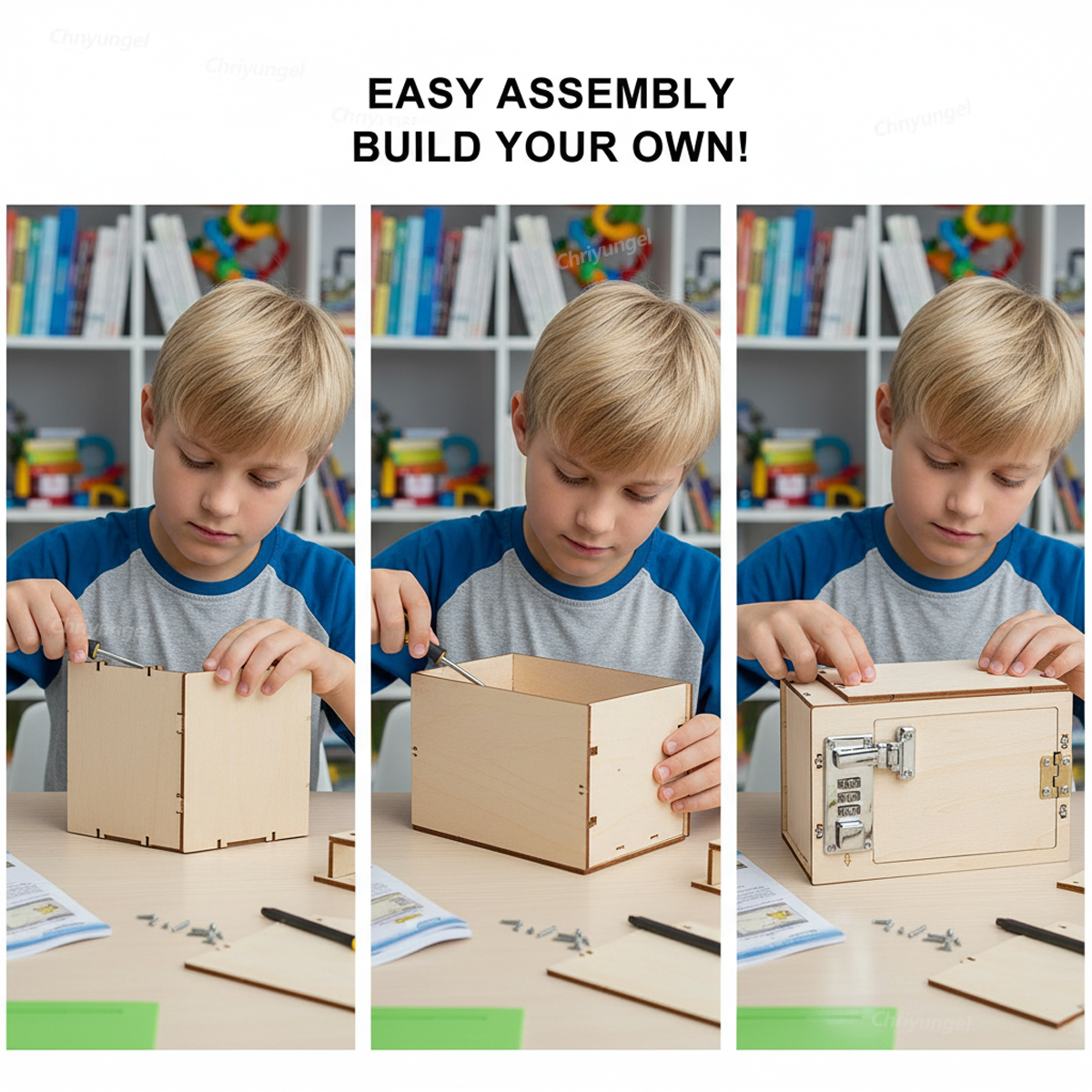 DIY Wooden Mechanical Password - Woodworking Kits For Kids avaliação e preço