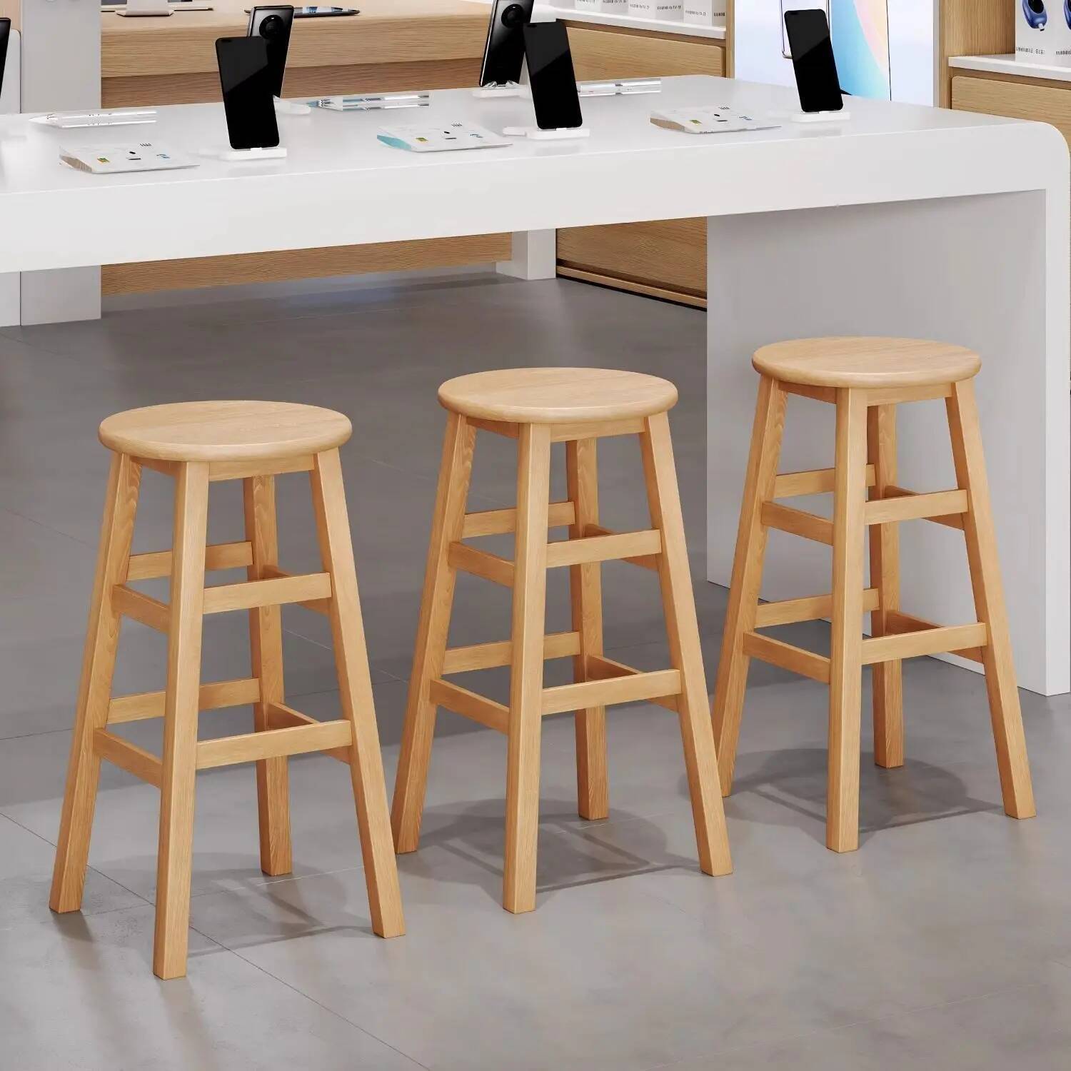Simple Bar Stool Solid Wood St - Woodworking Desk Chair avaliação e preço