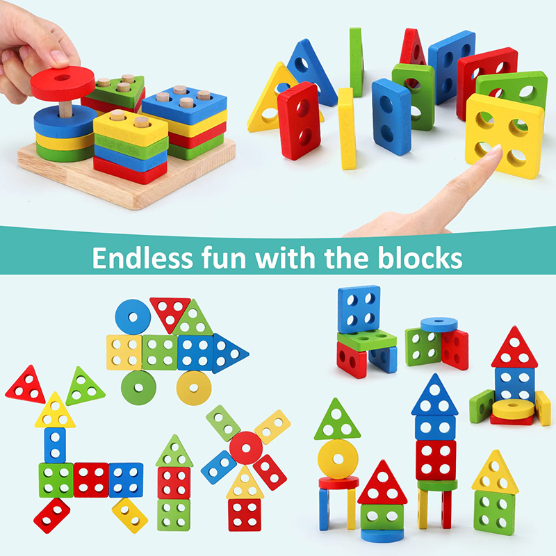 5-6pcs/set Montessori Wooden T - Woodworking Kids Toys avaliação e preço