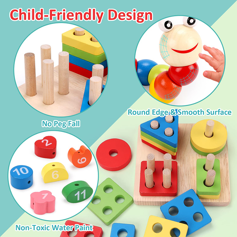 5-6pcs/set Montessori Wooden T - Woodworking Kids Toys avaliação e preço