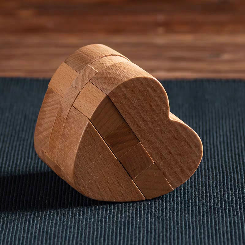 Luban Lock Heart Shaped Puzzle - Woodworking Kids Toys avaliação e preço