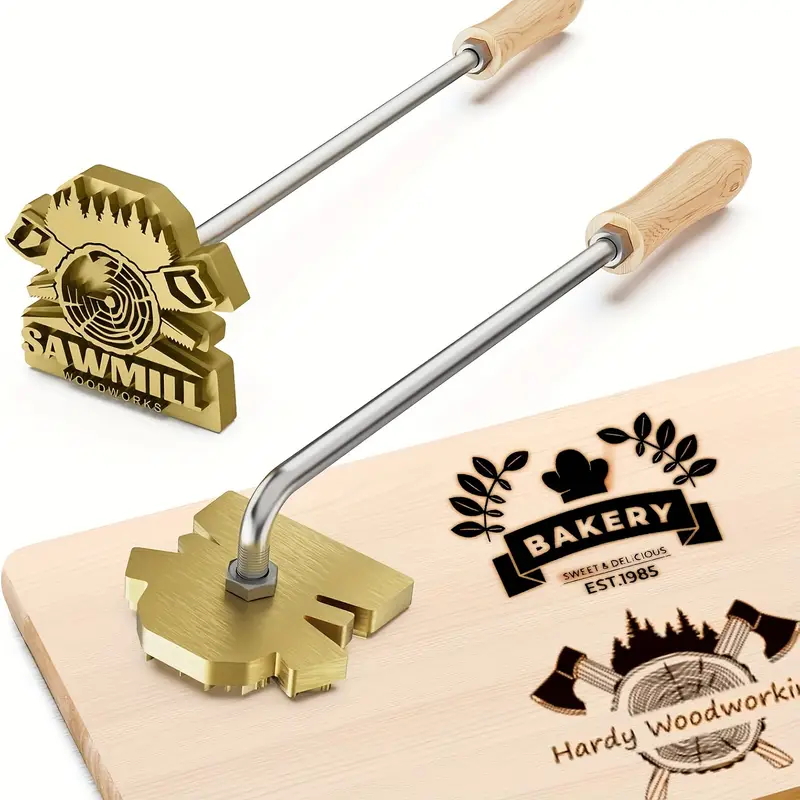 M8 Custom Branding Iron Stamp  - Woodworking Logo Design avaliação e preço