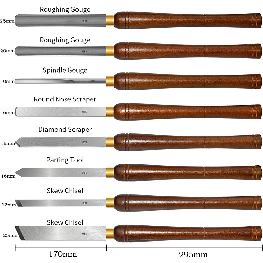 8pcs HSS Woodturning Chisel Se - Skew Chisel Wood avaliação e preço