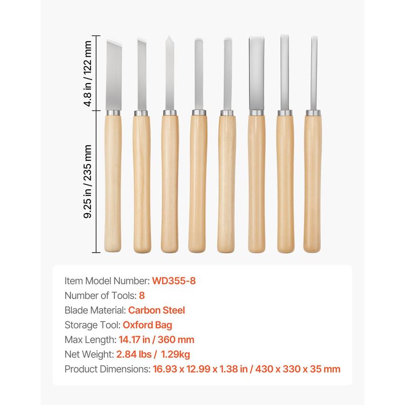 Wood Lathe Turning Tool Set, 8 - Skew Chisel Wood avaliação e preço