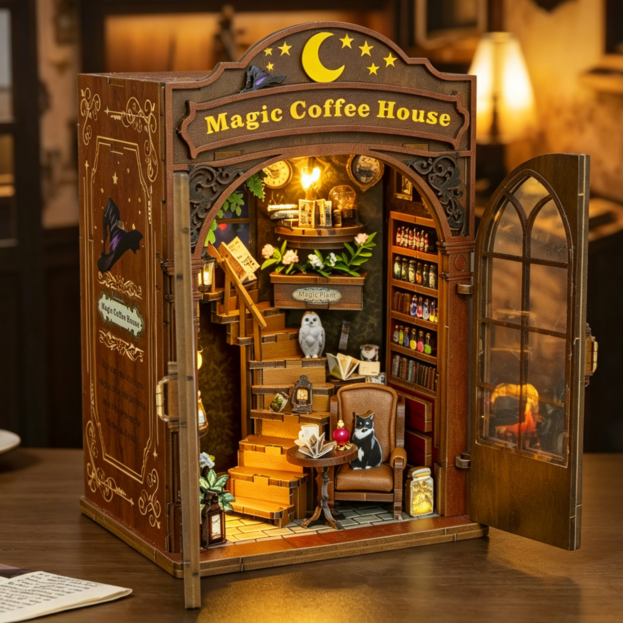 DIY Wooden Magic Coffee House  - Woodworking Kits For Kids avaliação e preço