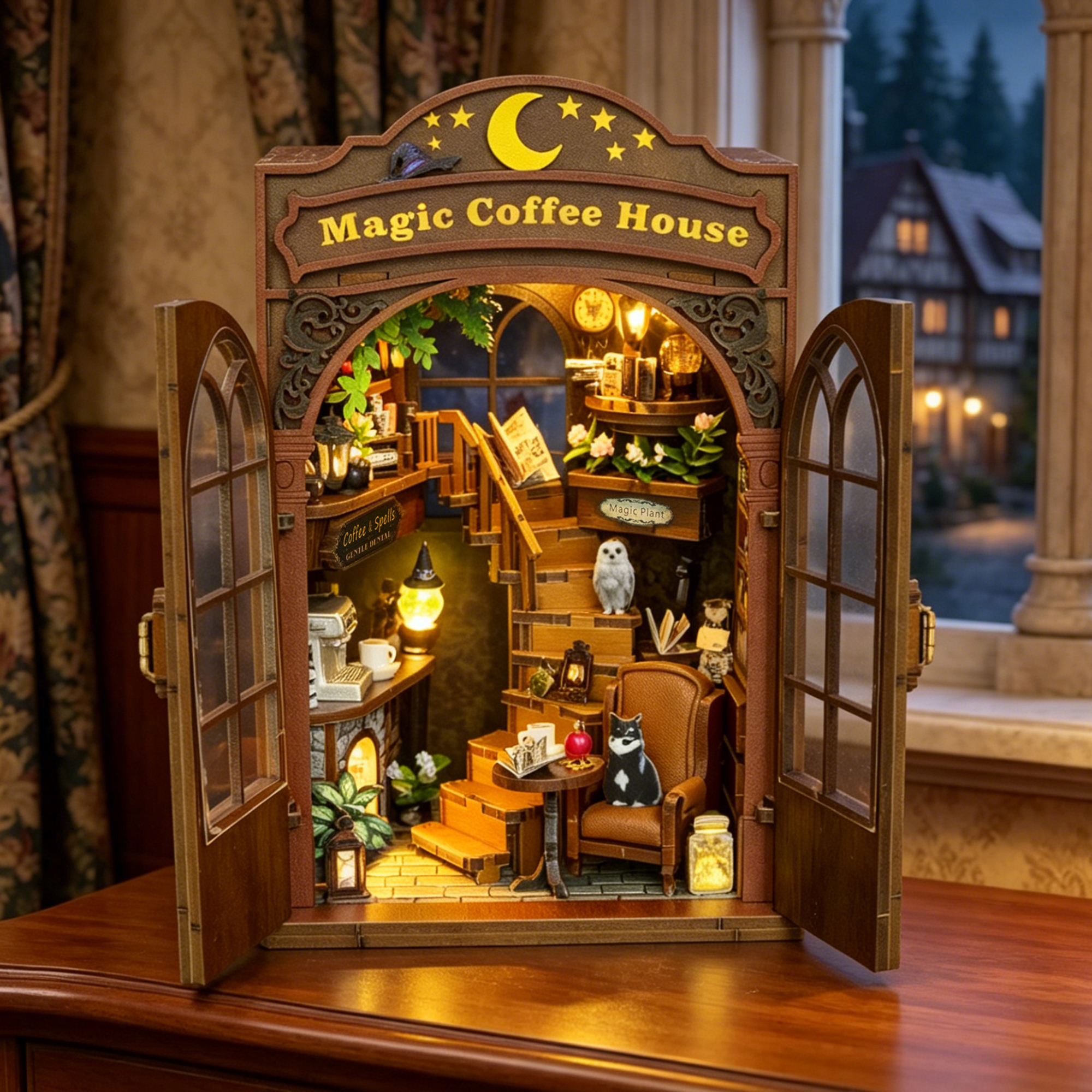 DIY Wooden Magic Coffee House  - Woodworking Kits For Kids avaliação e preço