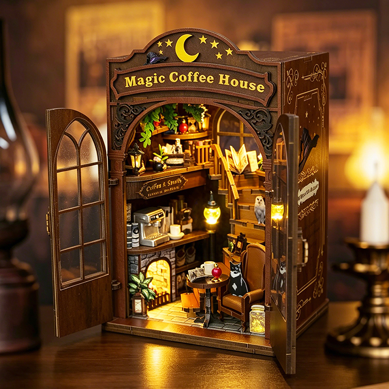 DIY Wooden Magic Coffee House  - Woodworking Kits For Kids avaliação e preço