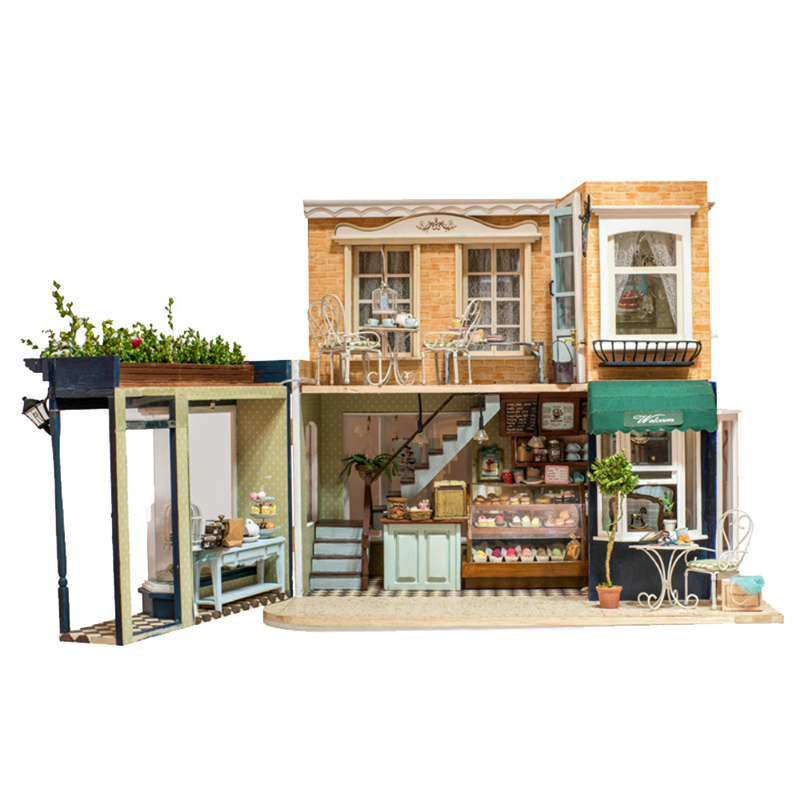 DIY Large Coffee House Wooden  - Woodworking Kits For Kids avaliação e preço